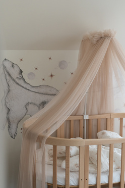 Waldin® tulle canopy with bracket Beige