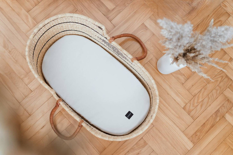 Poofi® prześcieradło do wózka 100% bawełna organiczna | Dusty Blue