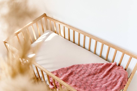 Poofi® 100% organic cotton sheet, 120 x 60 cm | Latte