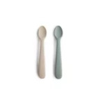Mushie silicone spoons 2pack cambridge blue / shifting sand