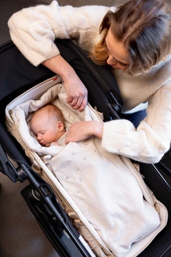 Lodger® waterproof double layer winter stroller sleeping bag light gray Taslon Drizzle