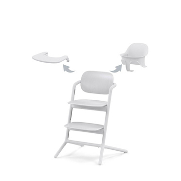 Cybex® Lemo 2™ 3-in-1 set, ergonomic chair + baby set + tray | All White