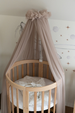 Waldin® tulle canopy with bracket Taupe