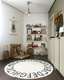 Lorena Canals® handwoven 100% cotton rug Ø150 cm | ABC Natural + Black