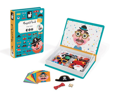 Janod | Magnetibook | Magnetyczna Układanka | Śmieszne Buzie | Chłopiec