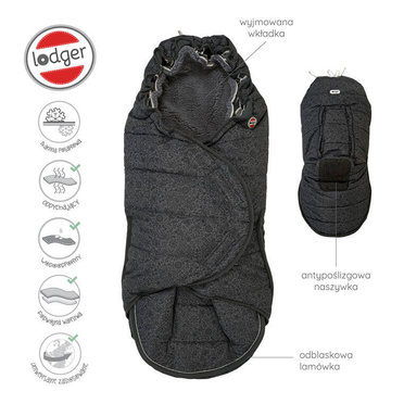 Lodger® waterproof double layer winter stroller sleeping bag gray Taslon Pigeon