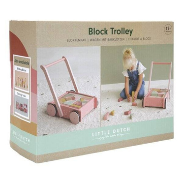 Little Dutch pram with blocks | Pink