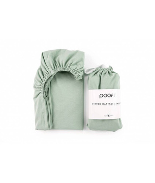 Poofi® sheet 100% organic cotton, 120 x 60 cm sage
