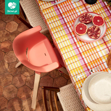 Stokke® Clikk™ ergonomic baby chair Natural + Sunny Coral