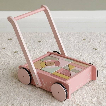 Little Dutch pram with blocks | Pink