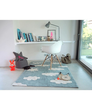 Lorena Canals® handwoven 100% cotton rug 120 x 160 cm | Cloud Vintage Blue
