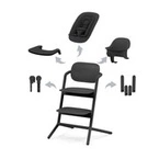 Cybex® Lemo 2™ zestaw 4w1, krzesełko ergonomiczne + baby set + tacka | Stunning Black