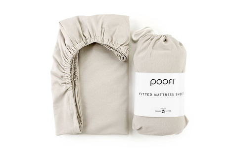 Poofi® 100% organic cotton sheet, 120 x 60 cm | Latte