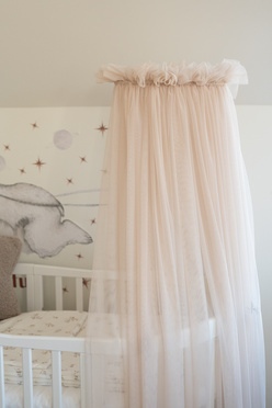 Waldin® tulle canopy with bracket Beige