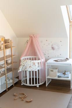 Waldin® tulle canopy with bracket Rose