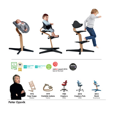 Stokke® Nomi® zestaw 3w1, ergonomiczne krzesełko do karmienia | Oiled Oak Black