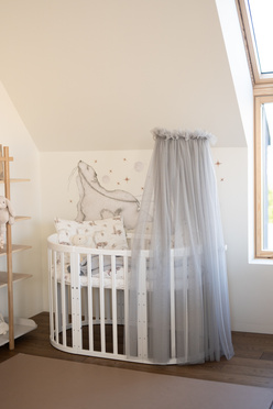 Waldin® tulle canopy with bracket Gray