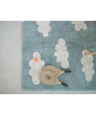 Lorena Canals® handwoven 100% cotton rug 120 x 160 cm | Cloud Vintage Blue