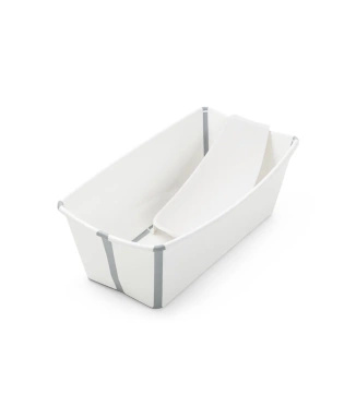 Stokke® Flexi Bath® + Newborn Support składana wanienka z wkładką niemowlęcą | White