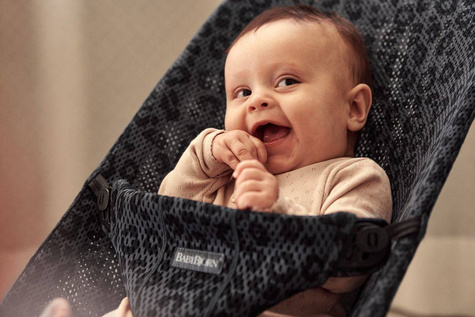 BabyBjorn | BLISS MESH Baby Bouncer | Lounger-Bouncer | ANTRACITE / LEOPARD