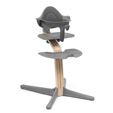 Stokke® Nomi® 2-in-1 set, feeding chair + baby set | Natural White Oak + Storm Gray