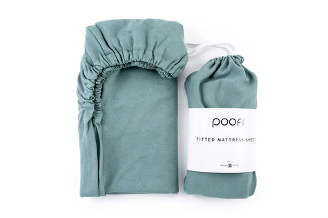 Poofi® prześcieradło 100% bawełna organiczna, 120 x 60 cm | Petrol