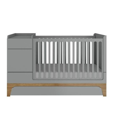 Bellamy | Up! gray crib 70x120 expandable to 70 x160 + desk