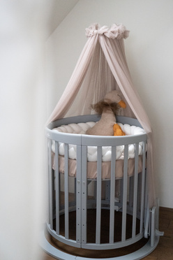 Waldin® tulle canopy with bracket Taupe