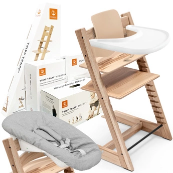 Stokke® Tripp Trapp® Complete Set 4-in-1, feeding chair + recliner + baby set + tray | Warm Ed