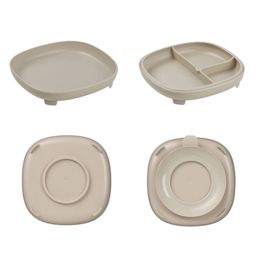 B.Box® plate with suction cup 2-in-1 Latte