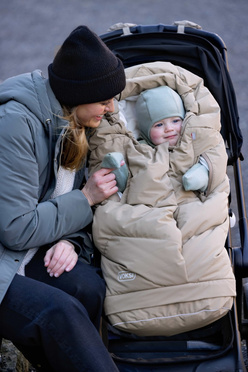 Lodger® waterproof double layer winter stroller sleeping bag light gray Taslon Drizzle