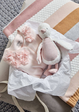 Mamas &amp; Papas | Woven Cotton Blanket | Pink Stripes