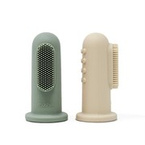 Mushie | 2 First Finger Brushes | Camb &amp; Sand