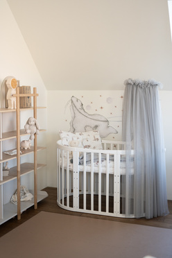 Waldin® tulle canopy with bracket Gray