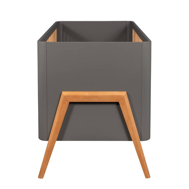 Troll Nursery | Torsten | Crib - 140 x 70 cm | Seal Gray + Teak