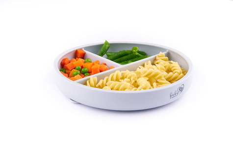 Baby In World® three-piece silicone plate with suction cup