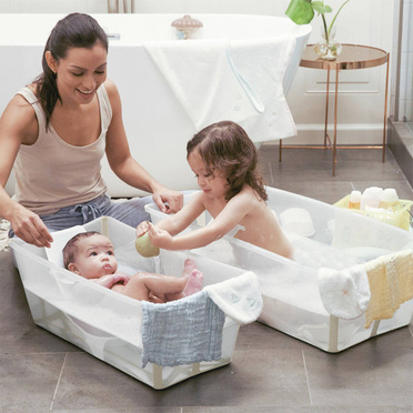 Stokke® Flexi Bath® X-Large + Newborn Support large tub with insert | Calming Lavender banner