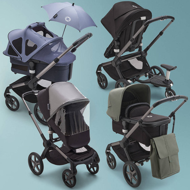 Bugaboo® Fox 5 zestaw 2w1, wózek głęboko-spacerowy | Midnight Black