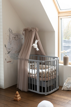 Waldin® tulle canopy with bracket Taupe