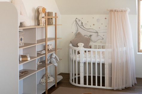 Waldin® tulle canopy with bracket Beige