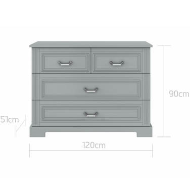 Bellamy® Ines 4-drawer chest | Neutral Grey