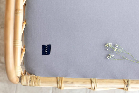 Poofi® sheet 100% organic cotton, 120 x 60 cm | Ash