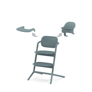 Cybex® Lemo 2™ 3-in-1 set, ergonomic chair + baby set + tray | Stone Blue