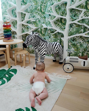 Lorena Canals® handwoven 100% cotton rug 140 x 200 cm | Tropical Green