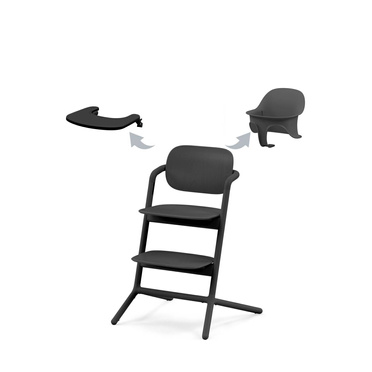 Cybex® Lemo 2™ zestaw 3w1, krzesełko ergonomiczne + baby set + tacka | Stunning Black