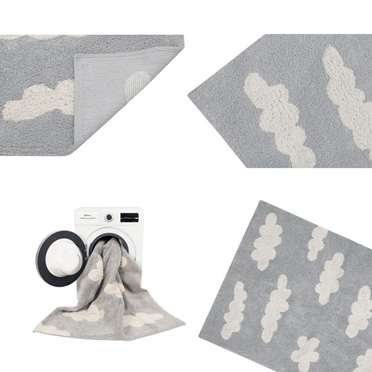 Lorena Canals® handwoven 100% cotton rug 120 x 160 cm | Cloud Grey