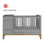 Bellamy | Up! gray crib 70x120 expandable to 70 x160 + desk