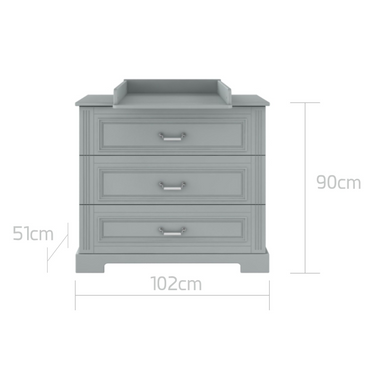 Bellamy® Ines 3-drawer chest | Neutral Grey
