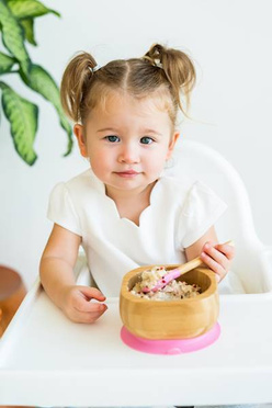 Eco rascals | Bamboo Deep Bowl with Suction Cup and Spoon | Pink