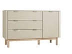Pinio Miloo chest of drawers 3 drawers + 1 door champagne